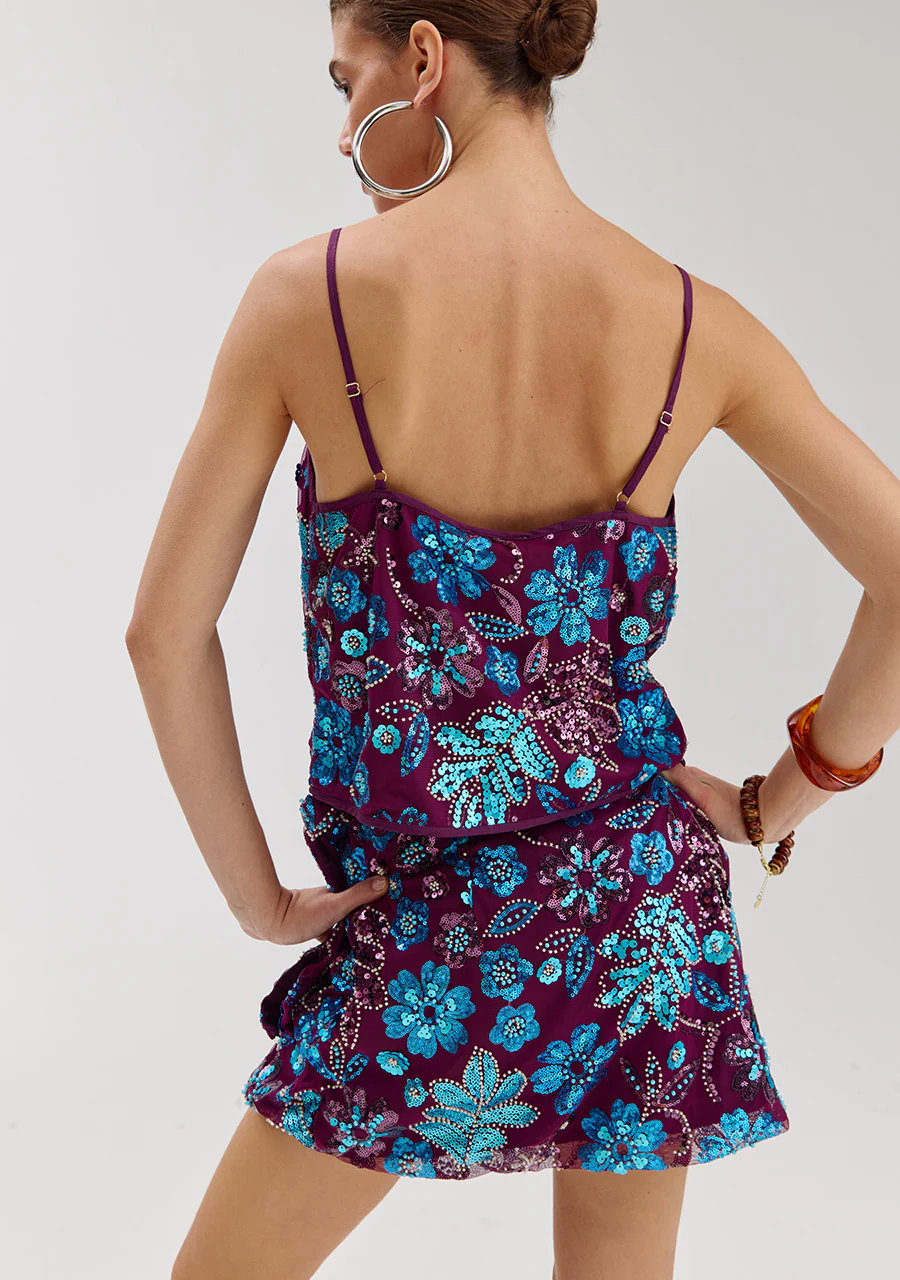 Top Romy | Cassis blue sequin | Harper & Yve - Image 2