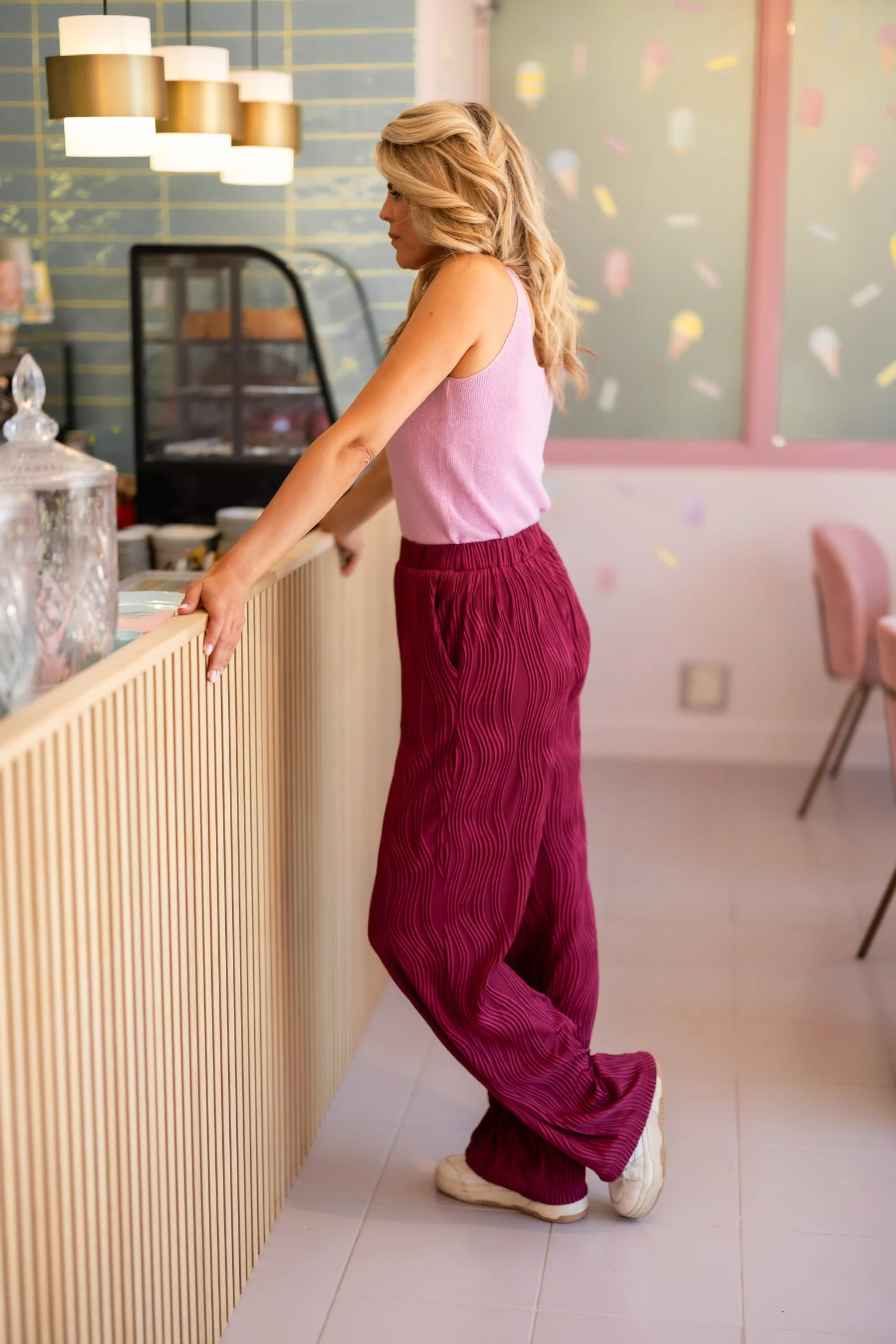 Wavy Pants | Burgundy | Studio Poespas - Image 8